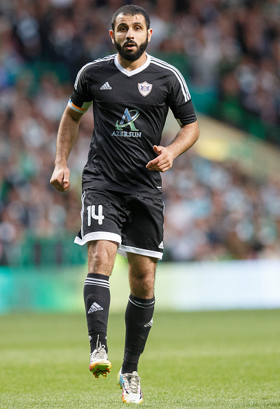 GLASGOW, SCOTLAND - JULY 29: Rashad Sadigov of FK Qarabag during the UEFA Champions League Third Qualifying Round 1st Leg match between Celtic and FK Qarabag at Celtic Park on July 29, 2015 in Glasgow, Scotland. (Photo by Steve Welsh/Getty Images)