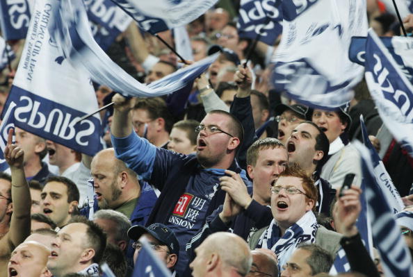 LONDON - FEBRUARY 24:  Tottenham Hotspur fans celebrate victory following the Carling Cup Final between Tottenham Hotspur and Chelsea at Wembley Stadium on February 24, 2008 in London, England. Tottenham Hotspur won 2-1 after extra time.  (Photo by Phil Cole/Getty Images)