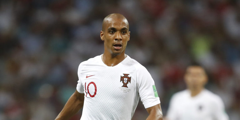 Uruguay players during the 2018 FIFA World Cup match against Portugal