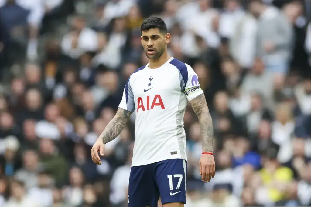Cristian Romero playing for Tottenham Hotspur amid exit speculation