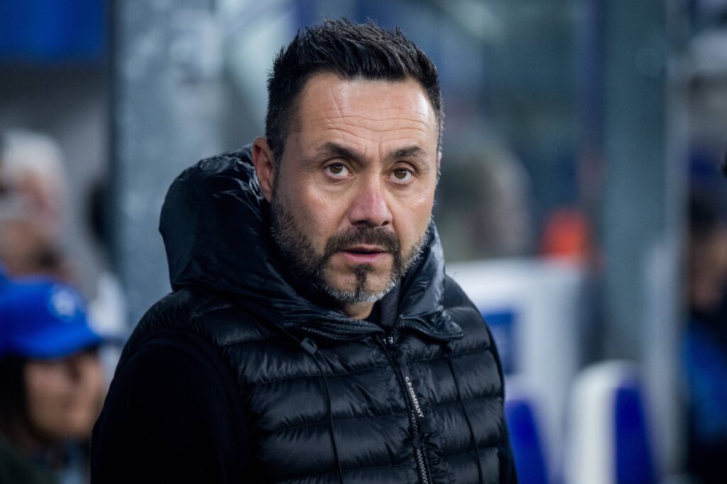 Roberto De Zerbi during his time with Marseille, used for Tottenham rebuild and ticket demand analysis