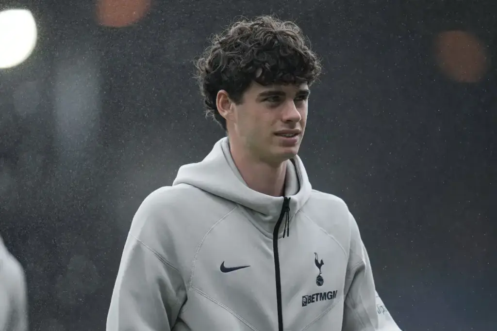 Archie Gray in action for Tottenham after Spurs reject a Newcastle transfer offer