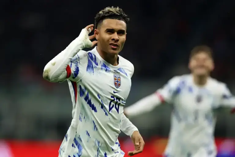 Antonio Nusa in action for RB Leipzig, a transfer target for Tottenham