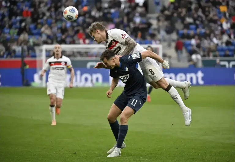 Fisnik Asllani in action for Hoffenheim, the striker linked with Tottenham whose move to RB Leipzig collapsed after a failed medical